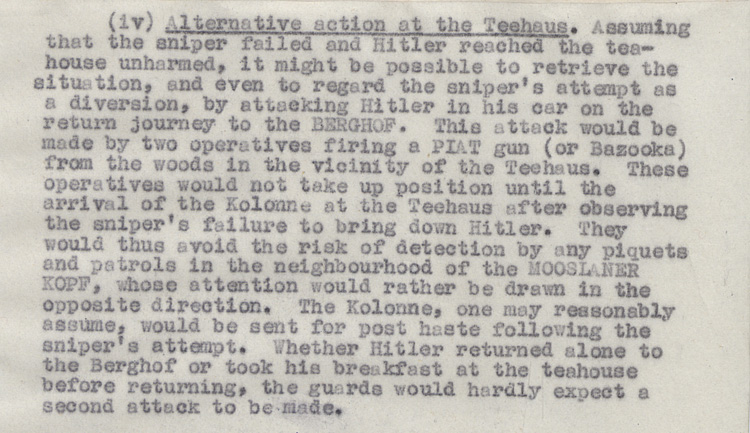 Alternative plans - Operation Foxley 1944 (HS 6/624)