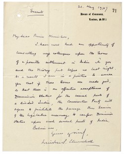 Image of Churchill to PM Attlee