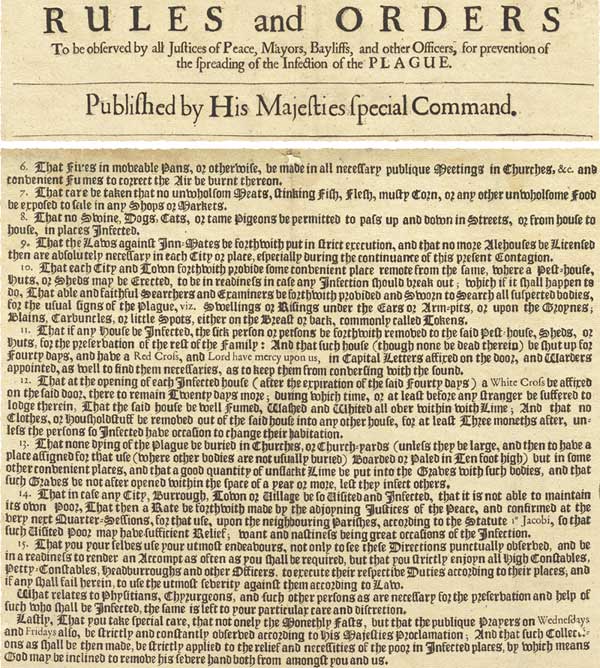 Orders for the prevention of the plague, 1666 (SP29/155 f102)