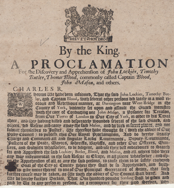 Proclamation by Charles II made in 1667 (SP 45/12/246)