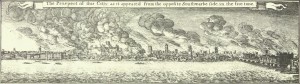 The Prospect of this City as it appeared from the opposite Southwark Side in the fire time (detail of ZMAP 4/18)