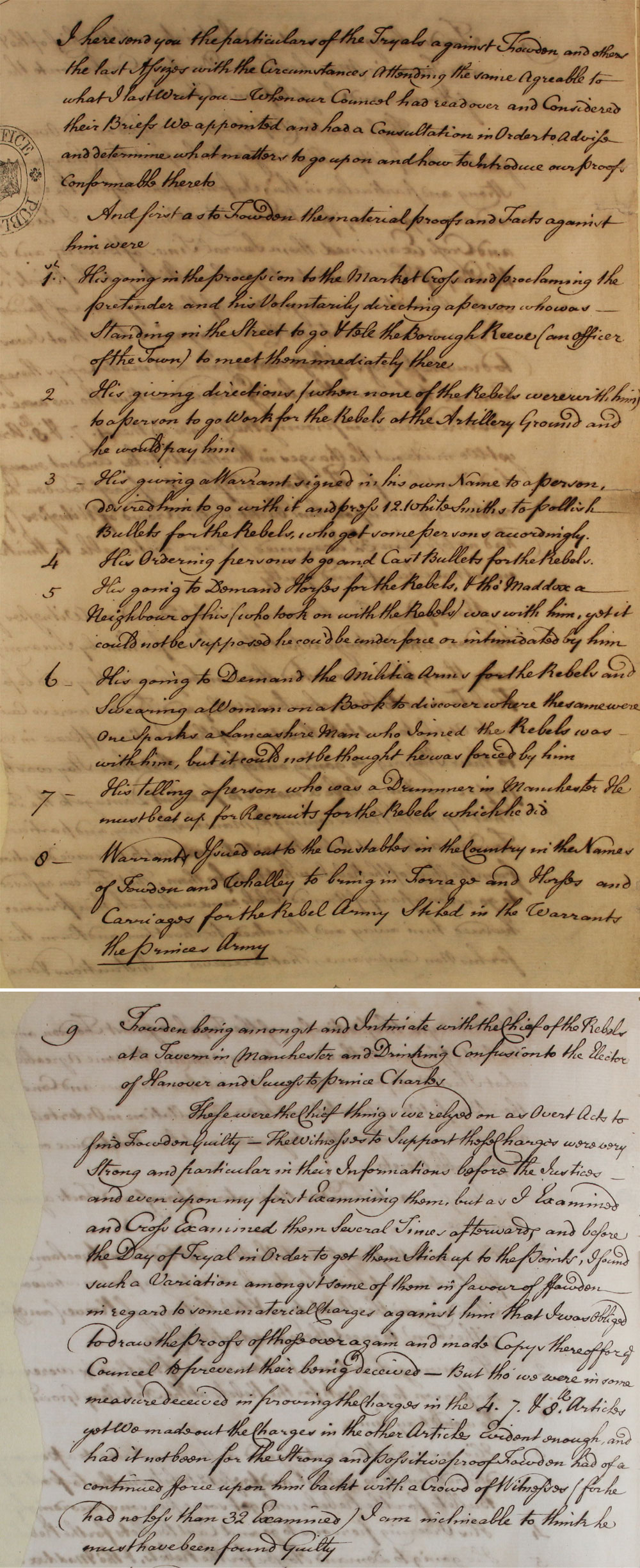 Trial of Mr. Fowden, 1747 (SP 36/97/113)