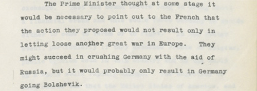 The Foreign Secretary describes a meeting he has had with the French, Belgian and Italian governments (FO 371/19892)