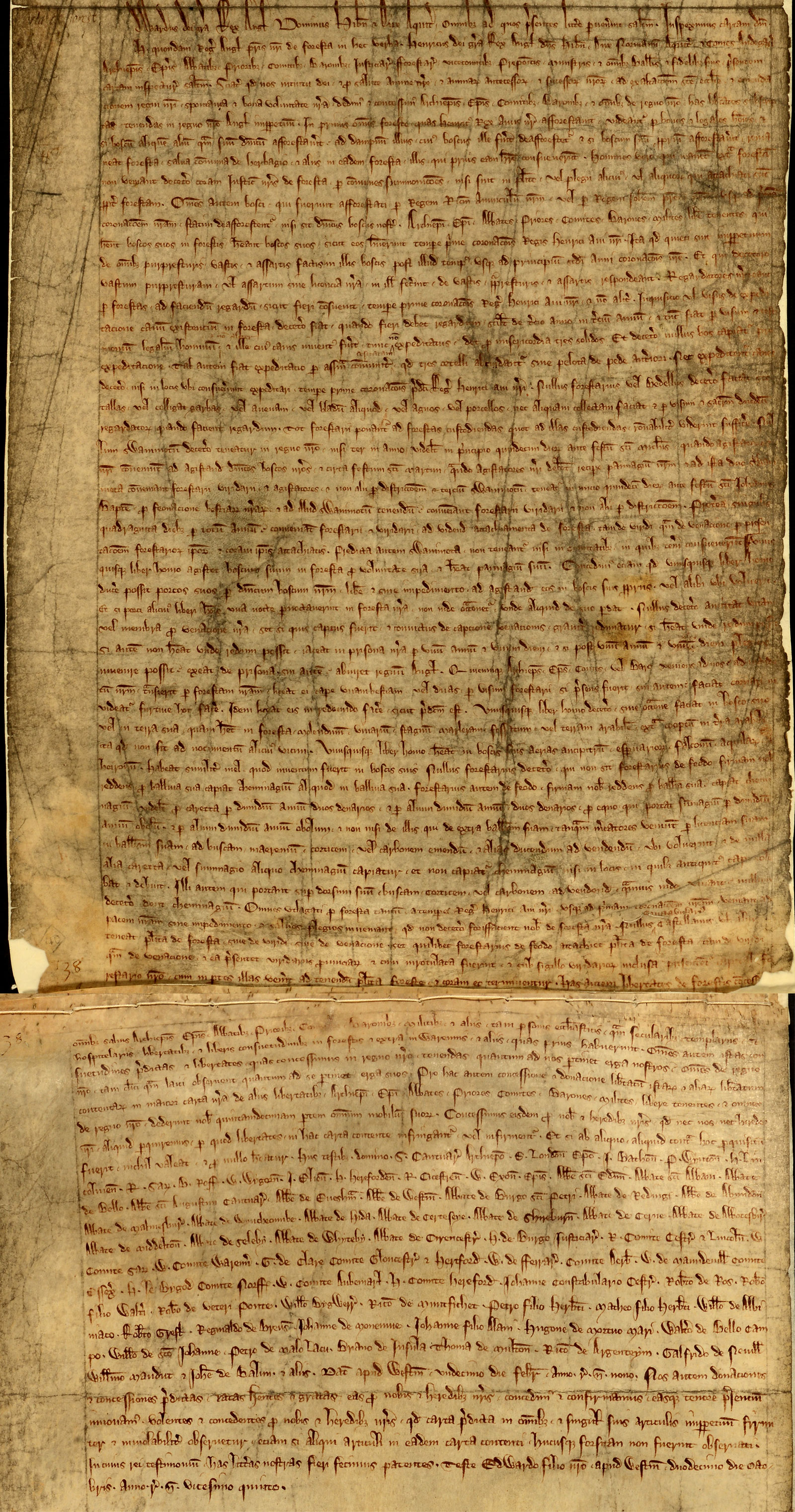 Charter of the Forest, Westminster, 1225 (C 74/1)