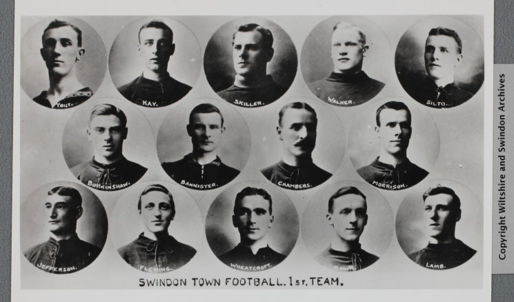 Swindon Town Football 1st team c1909 (ref 2367/9), courtesy of Wiltshire and Swindon History Centre