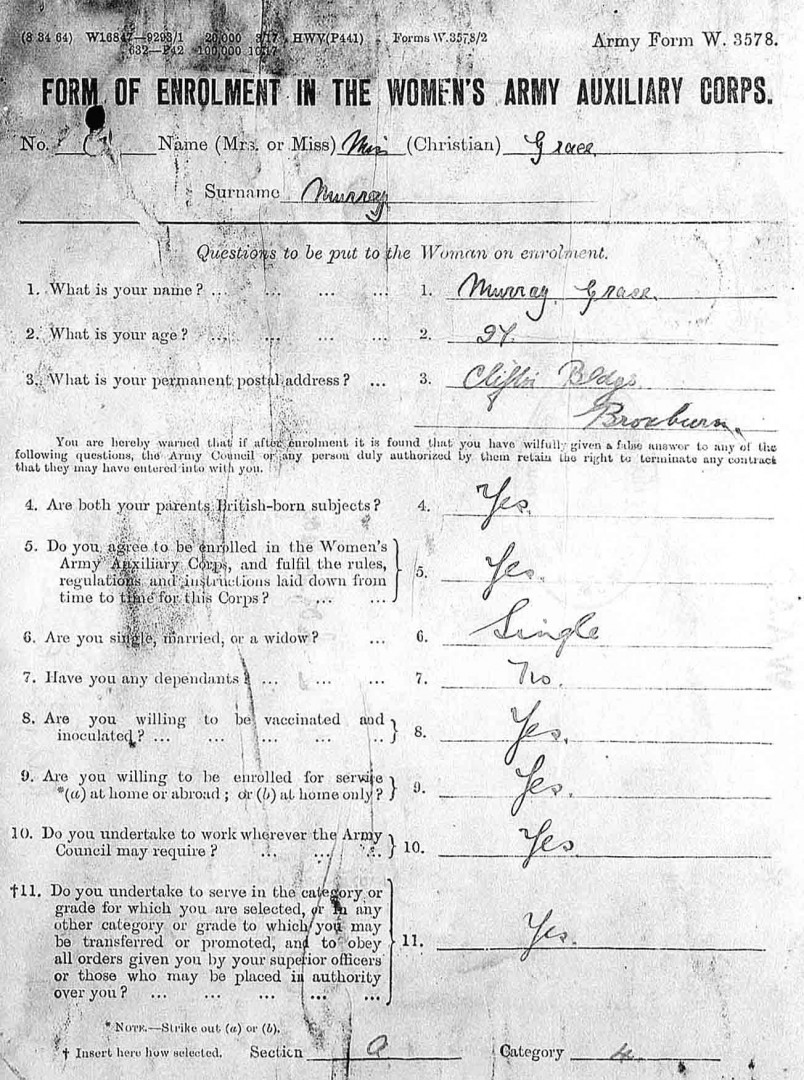 Enrolment form from WO 398/163