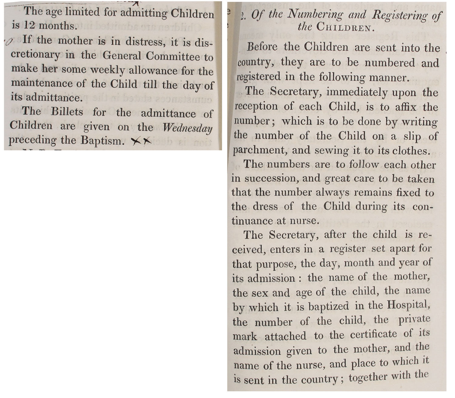 Extracts from the 'Regulations for Managing the Hospital' (CHAR 2/384)