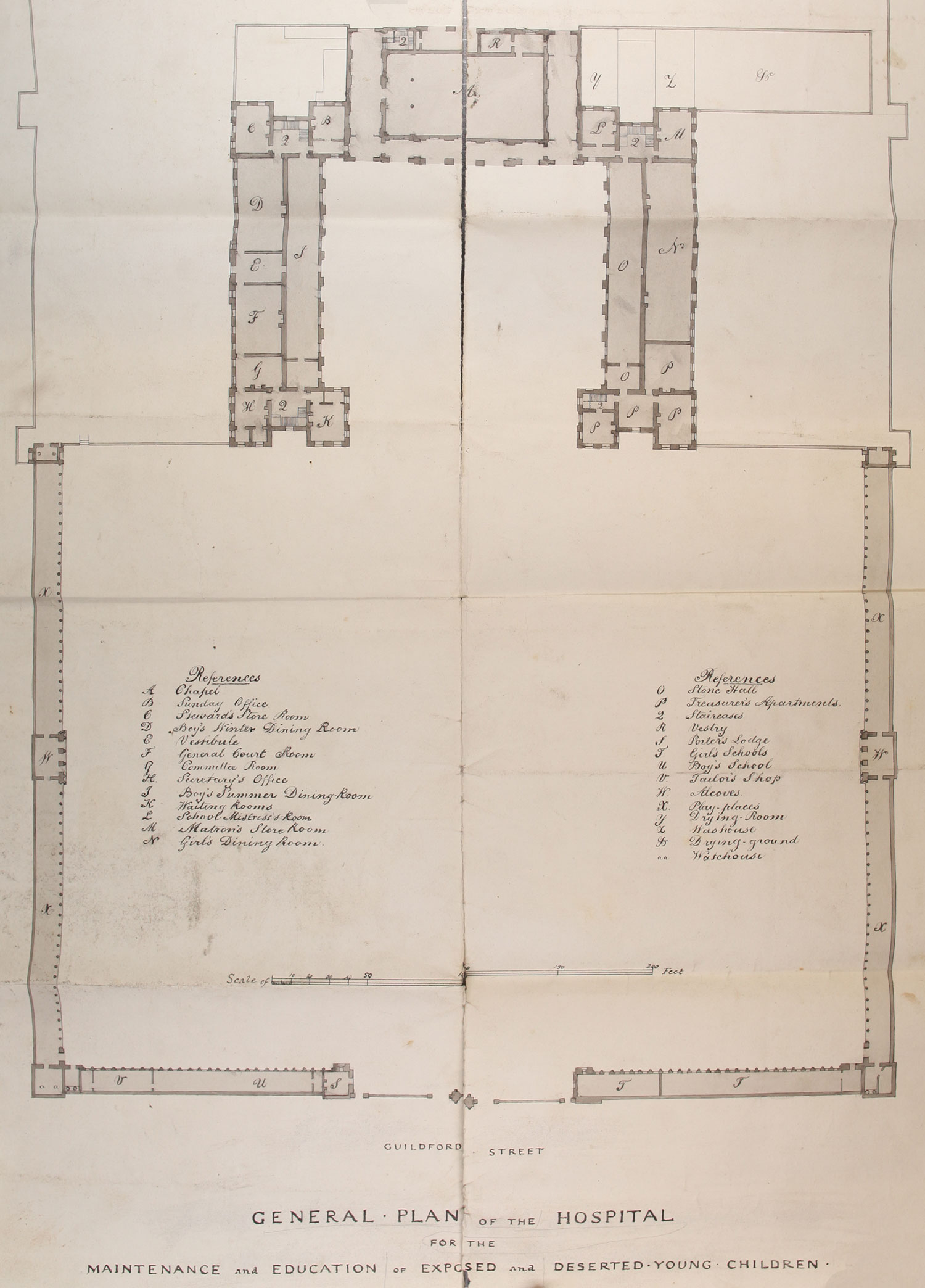 A plan of the Foundling Hospital, Bloomsbury, London (CHAR 2/384)