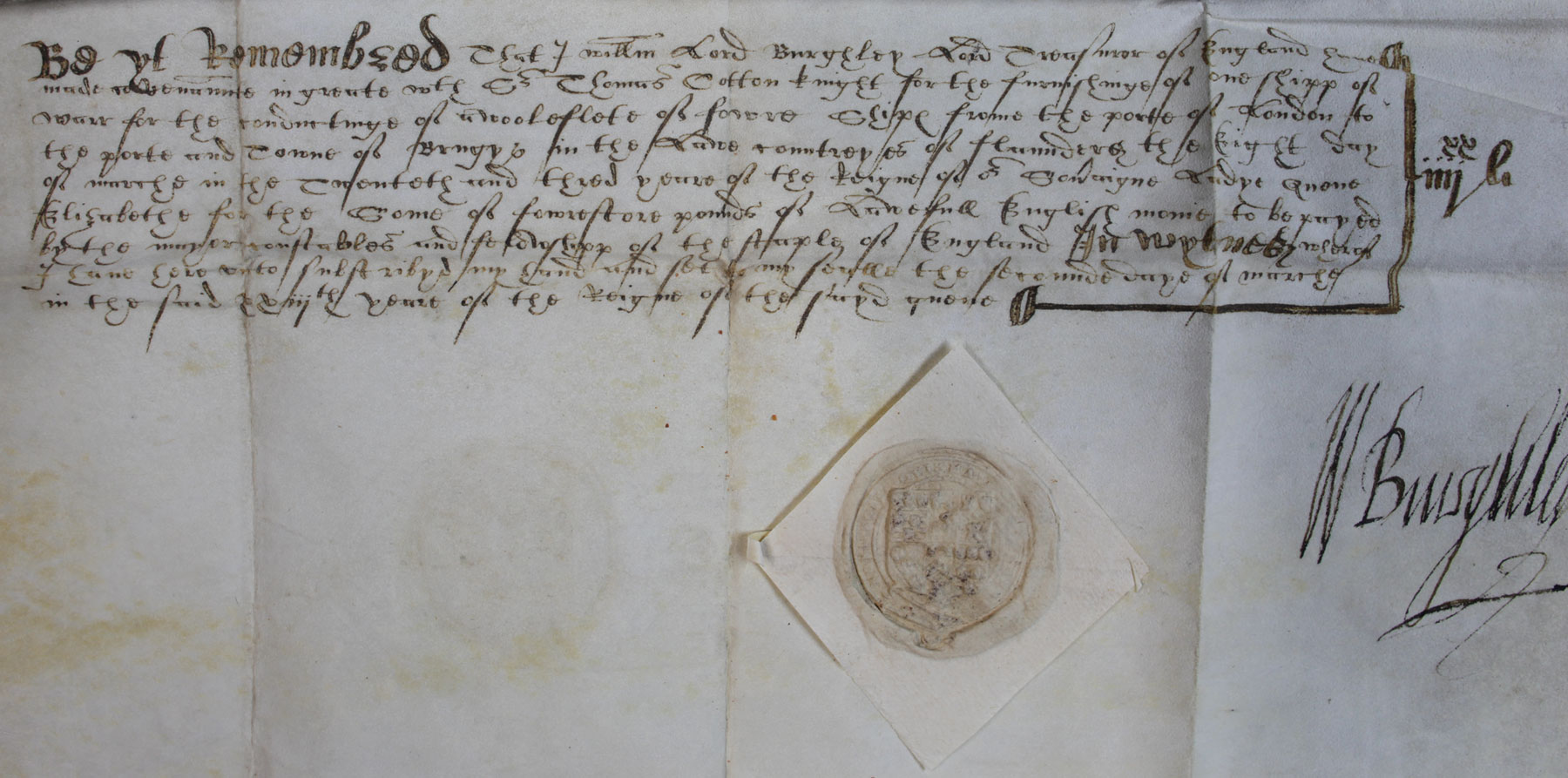 Proclamation by Lord Burghley, 2 March 1581 (E 101/668 f.48)