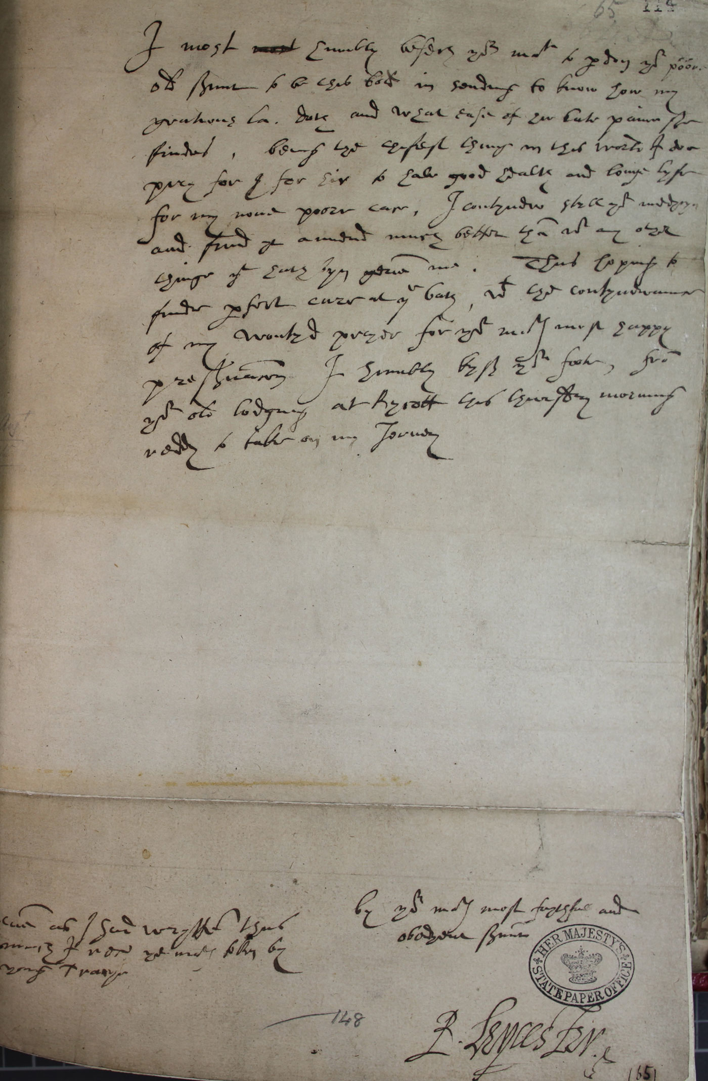 Robert Dudley, Earl of Leicester to Elizabeth, 29 August 1588 (SP 12/215 f.114)