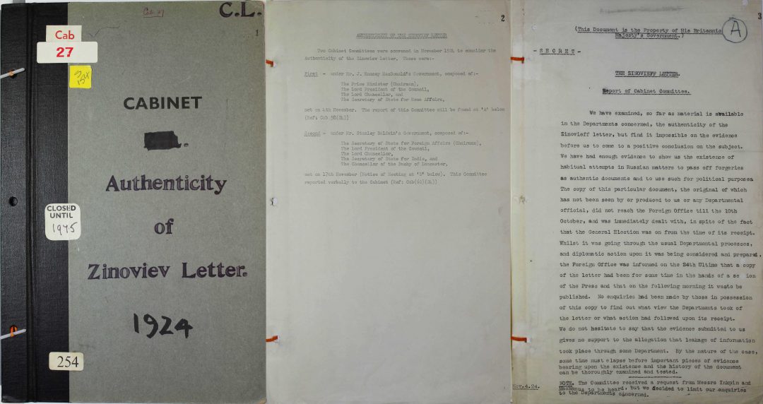 Zinoviev letter The National Archives