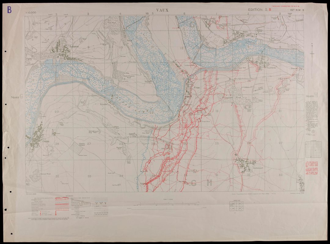 Trench map with detailed key - The National Archives