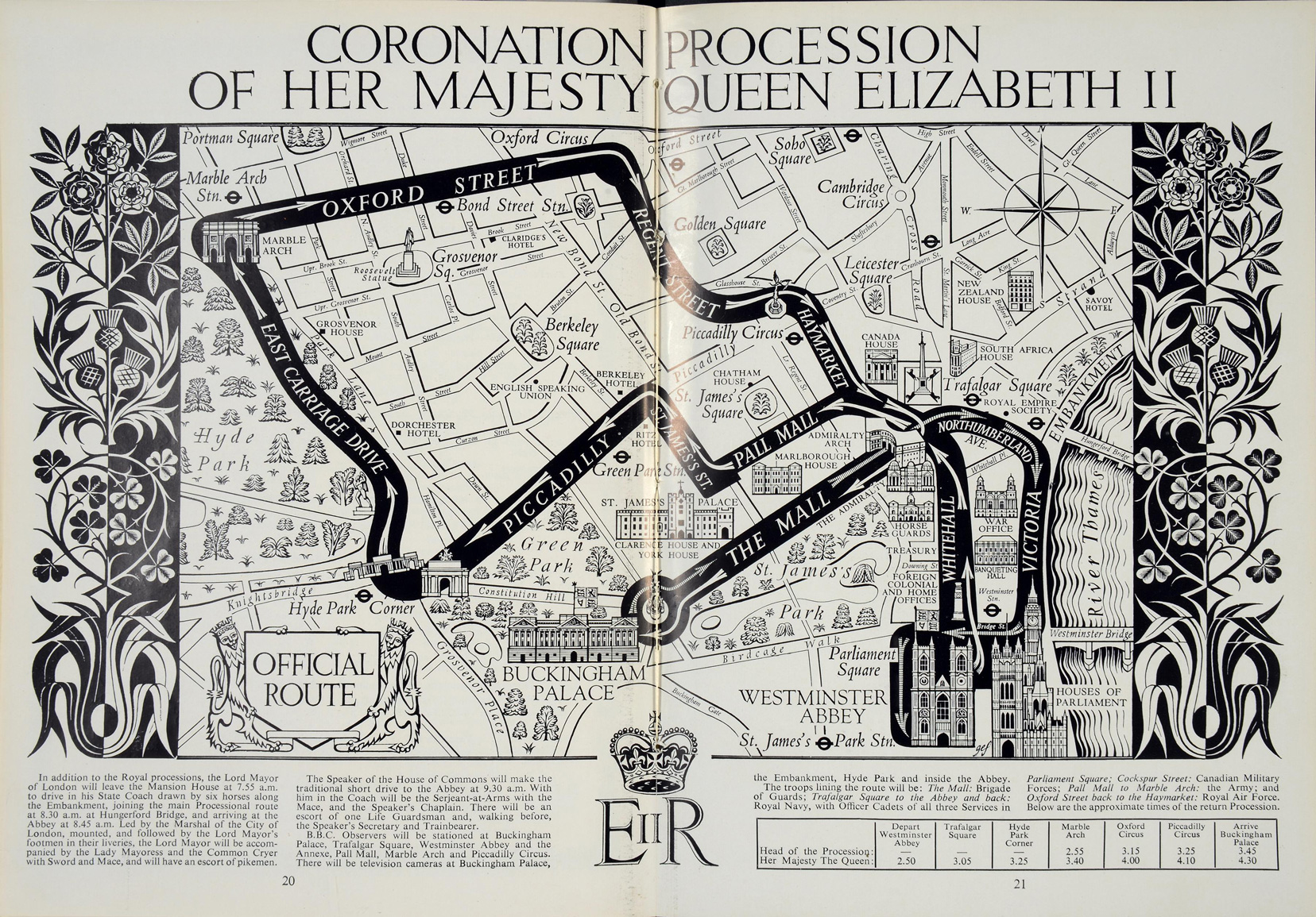 PC22/11 1953 Elizabeth II coronation map