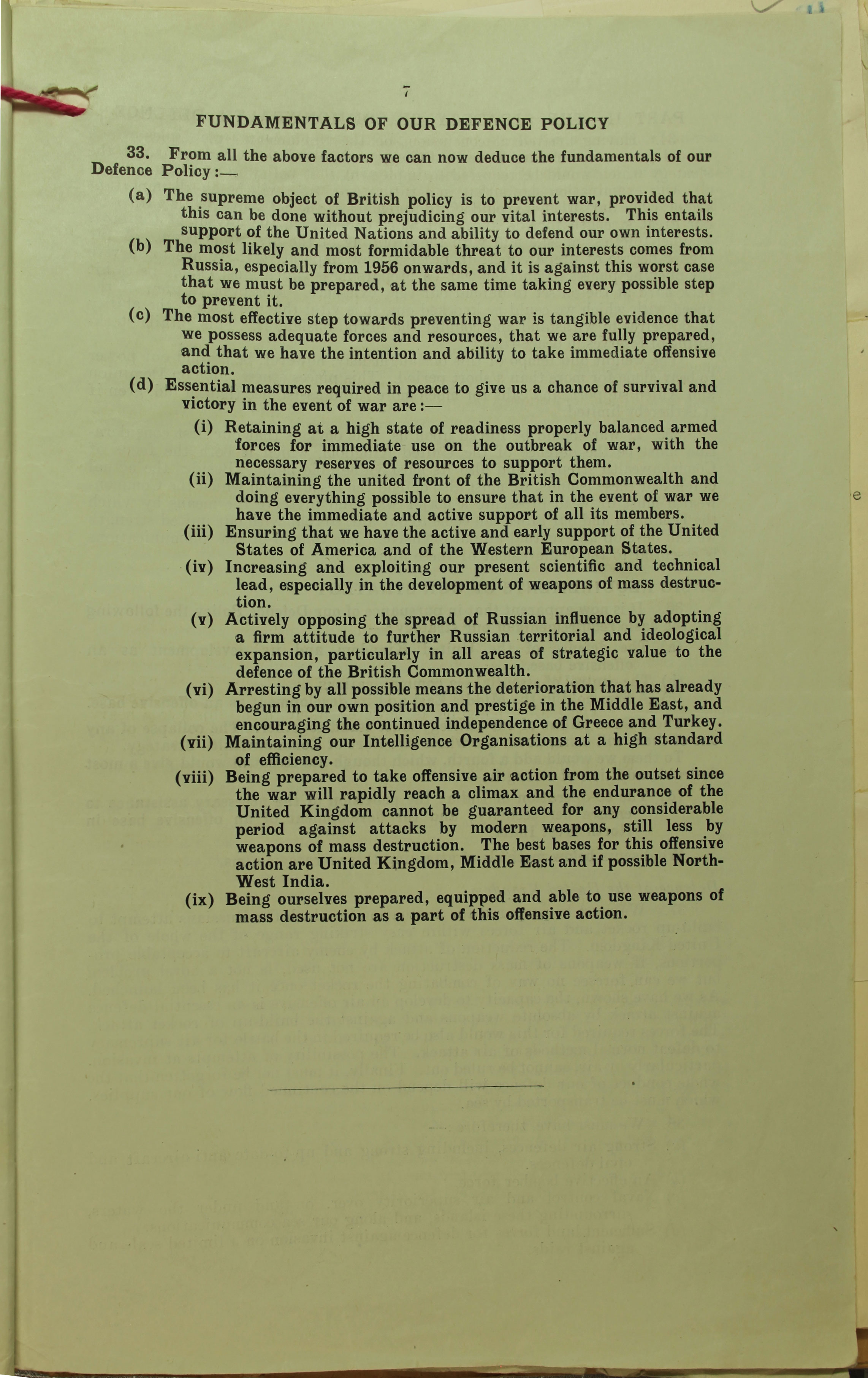 British policy on USSR 1947 CAB21/1800