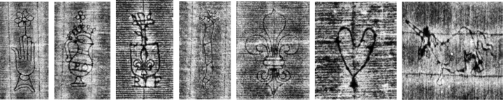 Examples of watermarks found in the collection at The National Archives.