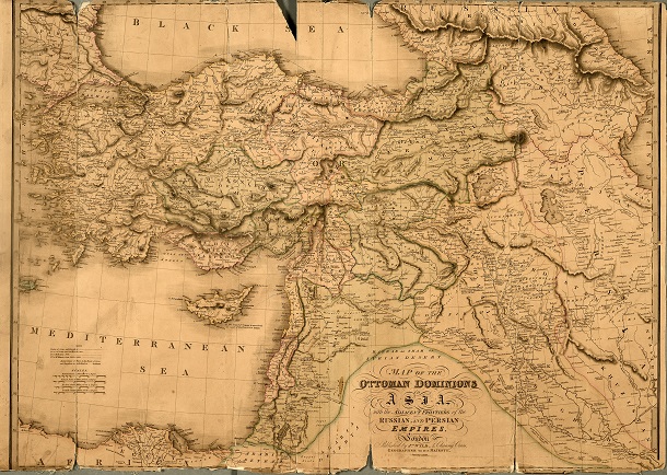A map of the ‘Ottoman Dominions in Asia’ from 1828 (catalogue reference FO 925/2841). This map is from FO 925, one of the major collections of overseas maps held at The National Archives (see section 4).