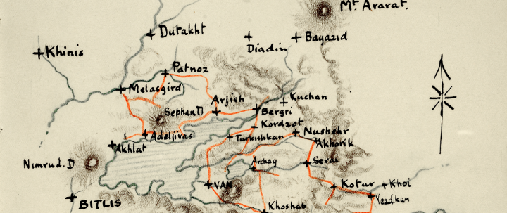 Foreign Office map showing the Armenian-Turkish border in 1908 (catalogue reference FO 195/2283).