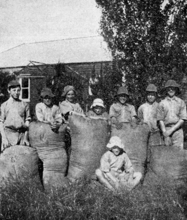 A black and white photograph of migrant children outside a Fairbridge Society Farm School in Western Australia some time in the early 20th century (catalogue reference MH 102/1400). The children were sent to Australia on the Fairbridge Society Emigration Scheme.