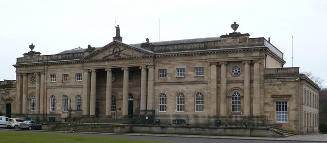 The grand, columned exterior of York Crown Court