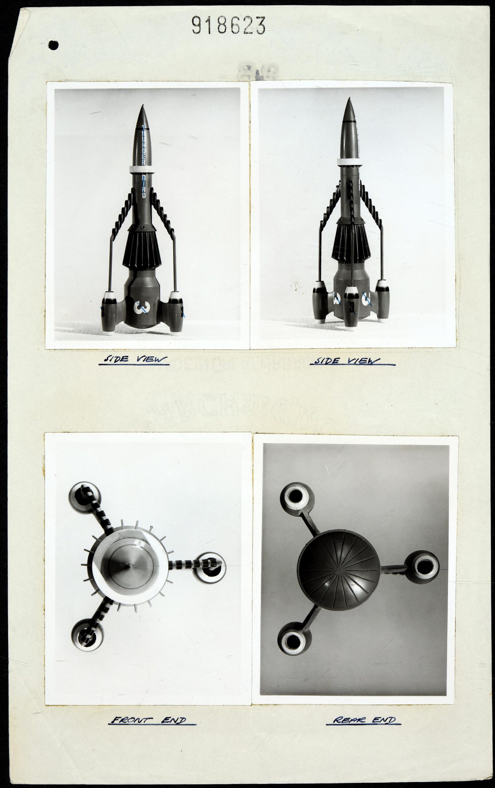 Design photographs of Thunderbird 3 from different angles