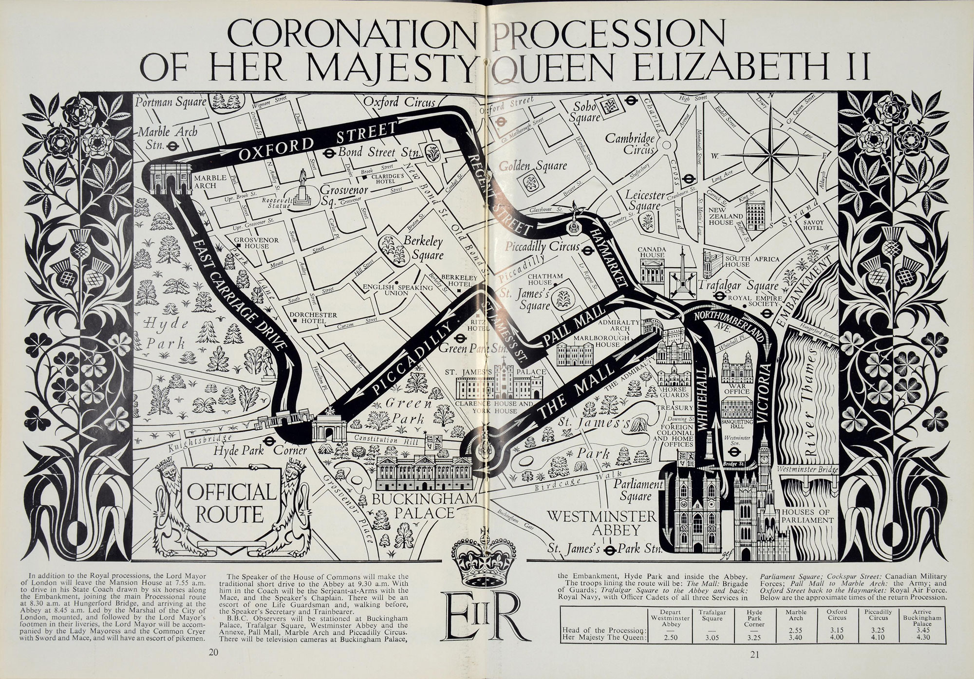Map of the coronation route