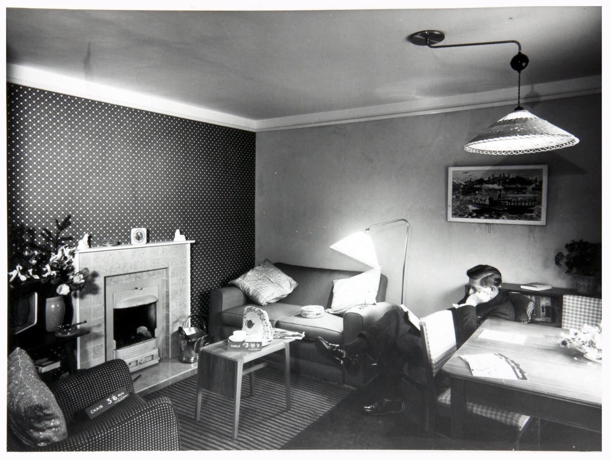 Photograph of a 1950s living room