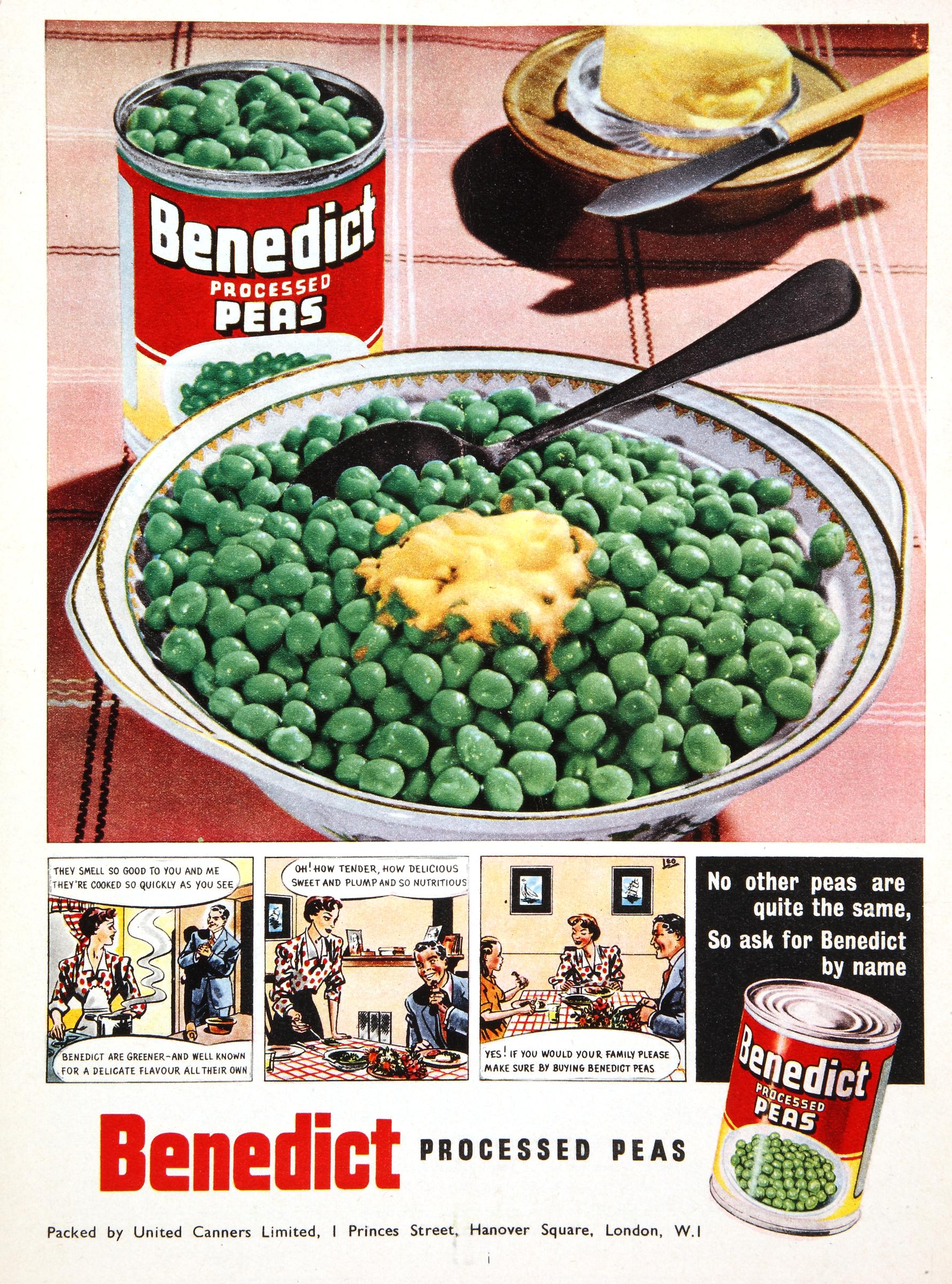 Advert for Benedict Peas