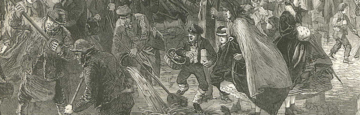 Illustration of a Victorian street scene