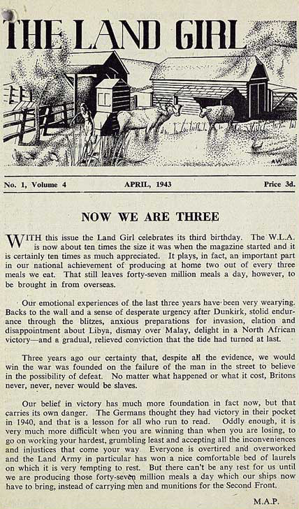 Magazine article underneath a banner illustration of a woman walking through a paddock with cattle in front of two farm buildings.
