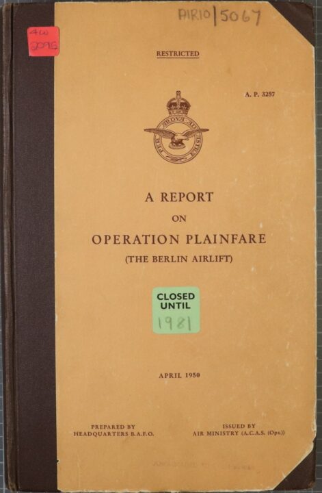 Cover of a report with the Royal Air Force logo.