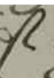 The letter 'F' written in a Tudor document, looking more elaborate and ornamental than our modern version.