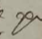 The letter 'P' written in a Tudor document, looking smaller than our modern version.