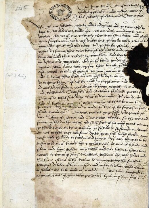 Tudor manuscript with rows of neat handwriting.