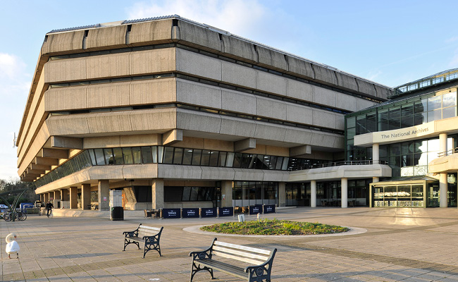 A view of the 1970s part of The National Archives' building