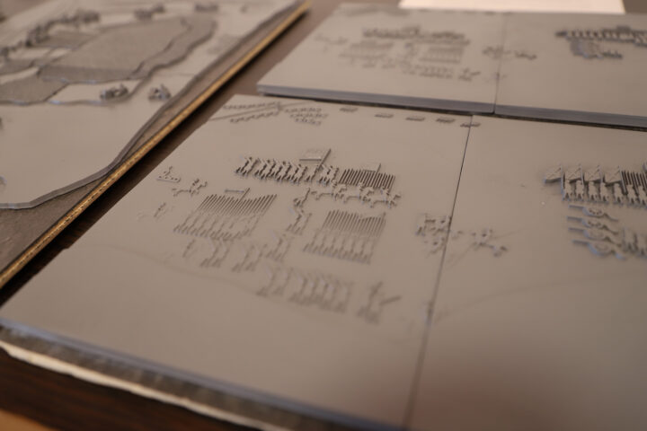 Close-up of the tactile image, showing the details of the right-hand army.