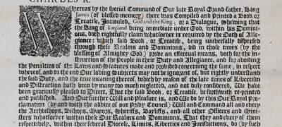 Image of Charles II reminds his subjects of their duties 1662