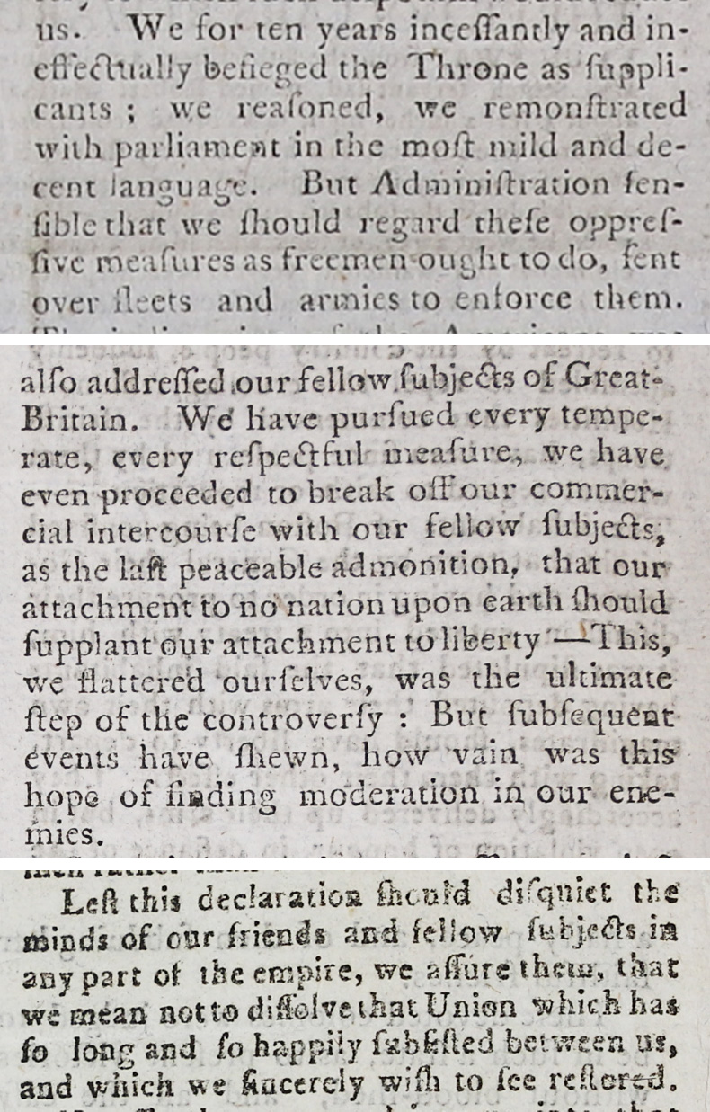 Extracts from a text printed on paper.
