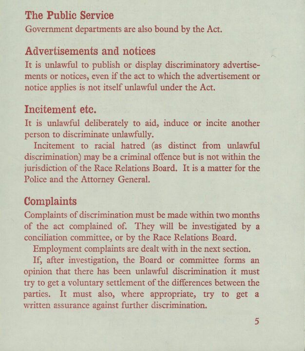 Red printed text on paper.