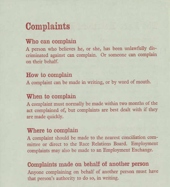 Red printed text on paper.