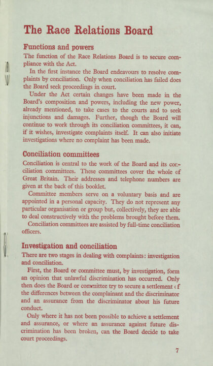 Red printed text on paper.