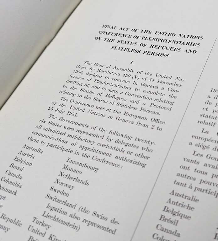 Page from the Convention showing a list of nations signing it.