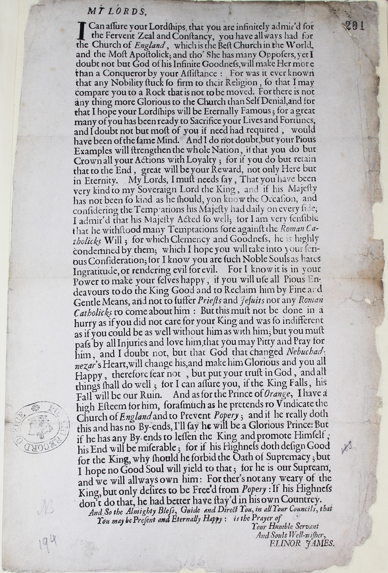 Printed text on paper.