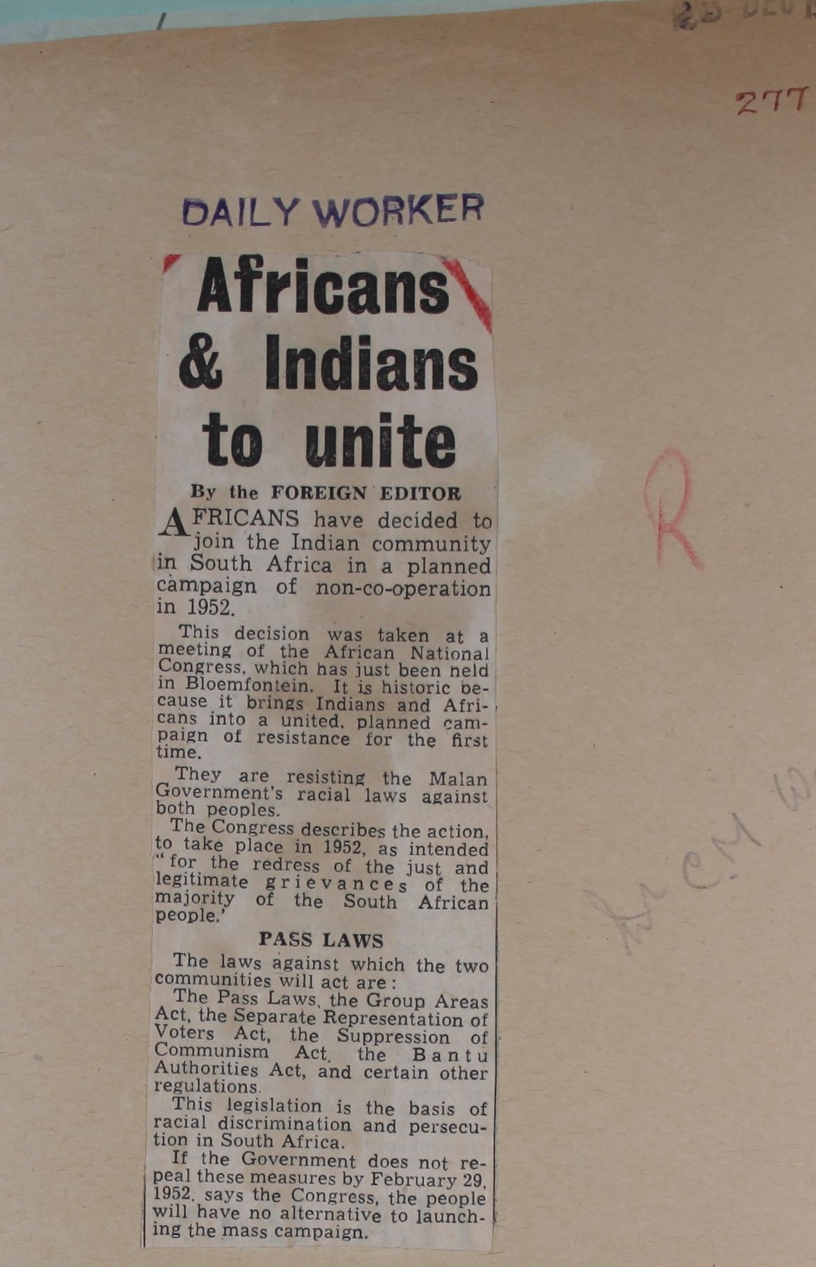 an article from the Daily Worker