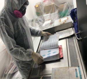 A vet archive inspecting old archives