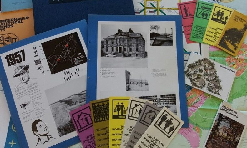 An assortment of pamphlets and documents on Cumbernauld