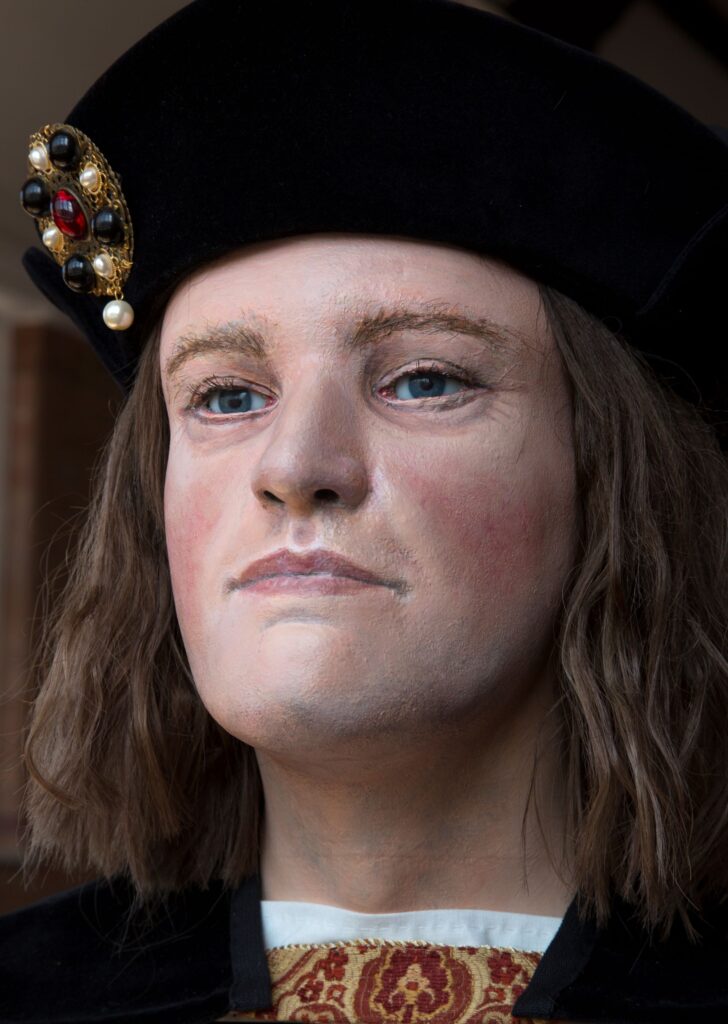 A sculpted facial reconstruction of King Richard III.
