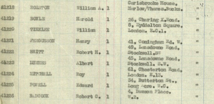 A copy of the ship’s passenger list of which Bobby was on board when he travelled to New York. There are 9 names listed in typed letters; Bobby’s is 5th in the list.