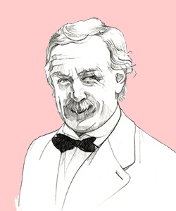 An illustration of David Lloyd George, drawn from a photograph.. By Sophie Glover.