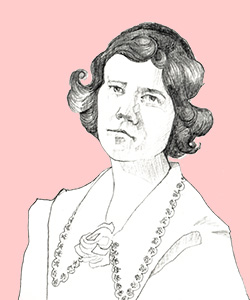 An illustration of Hilda Toyokawa, created from a photograph. By Sophie Glover.