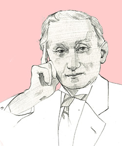 An illustration of Shapurji Saklatvala, drawn from a photograph.. By Sophie Glover.